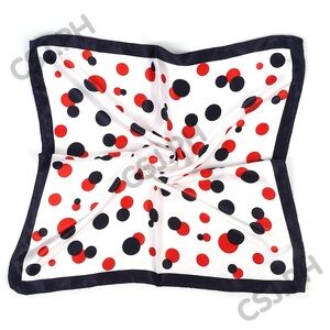NWT Polka Dot Scarf with Red and Navy Dots